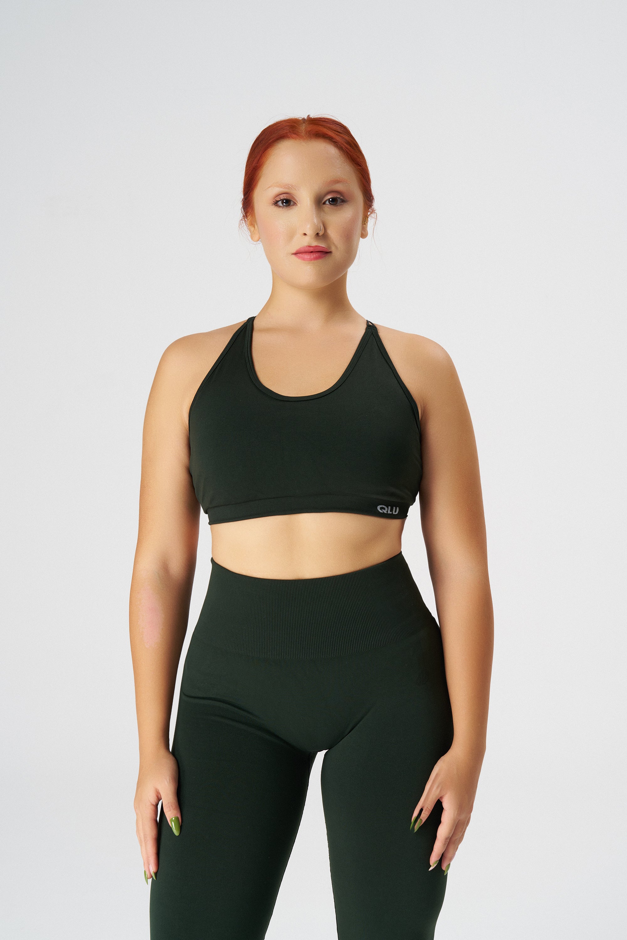 Qlu Attractive Collection Женский Бесшовный/Безшовный Спортивный Бра с Завязками на Спине